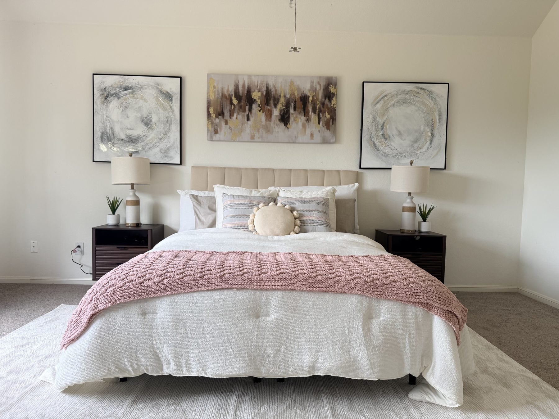 Highland Property Staging install — Sucha primary bedroom