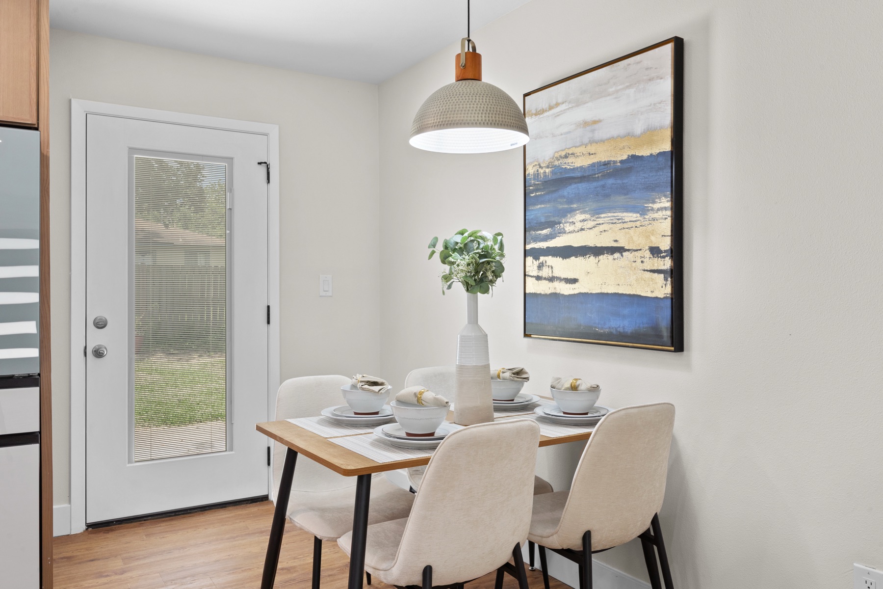 Highland Property Staging install — Paisano dining area