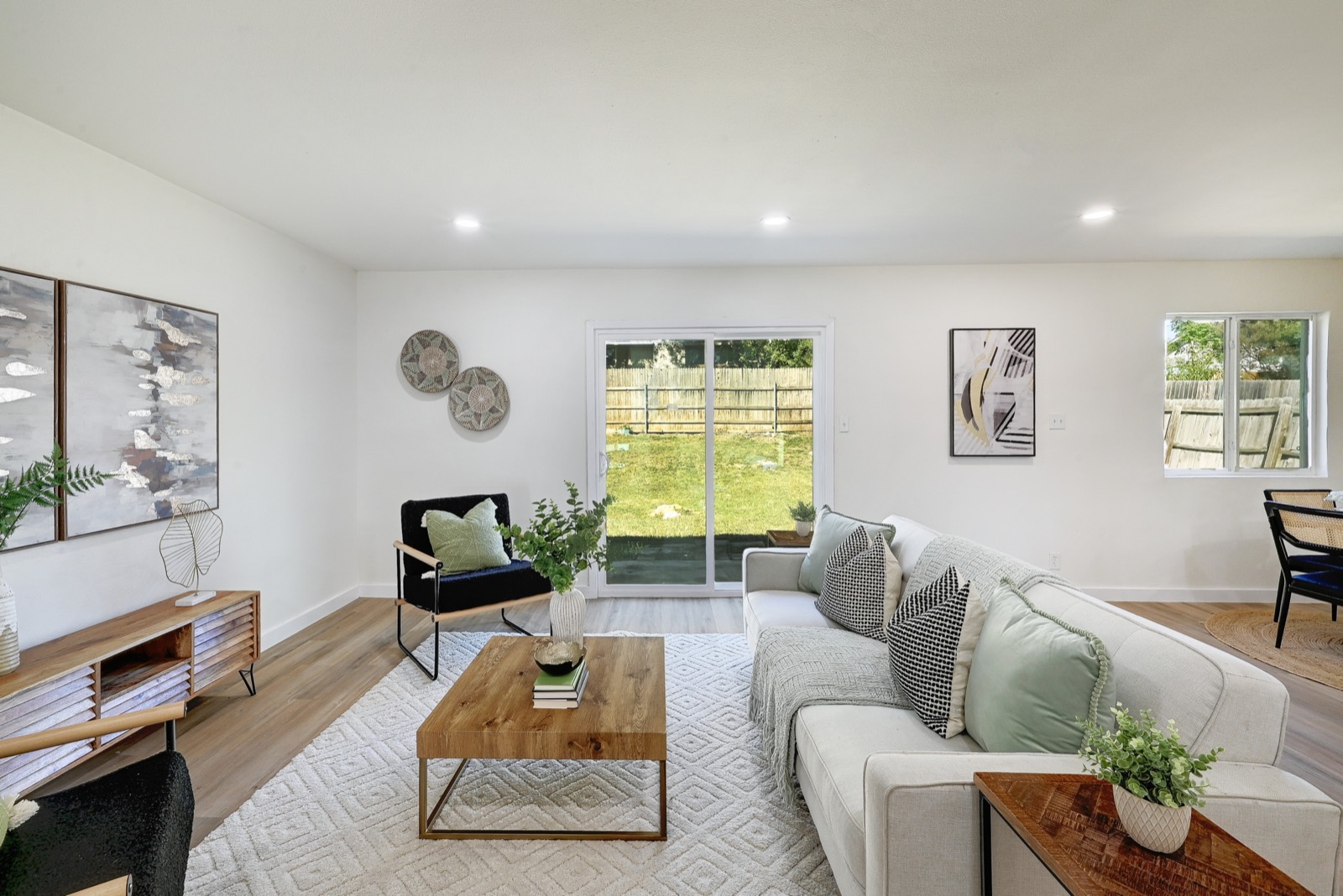 Vacant home staged with neutral furniture